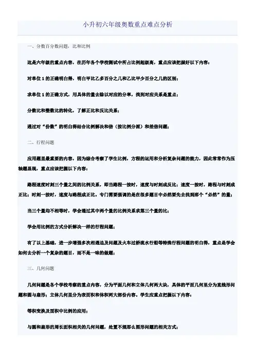 小升初六年级奥数——几何(平面图形)