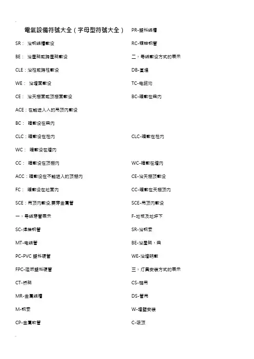 电气设备符号大全