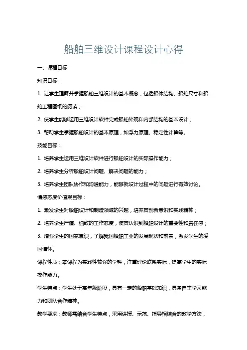 船舶三维设计课程设计心得