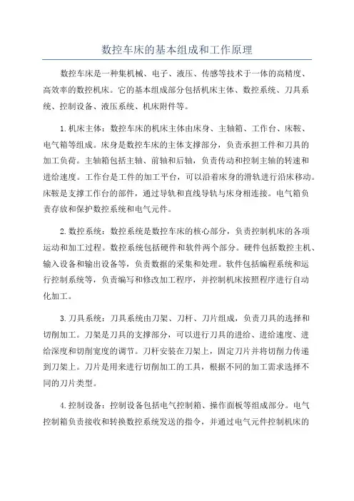 数控车床的基本组成和工作原理