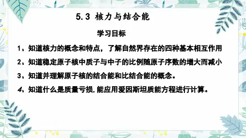 5-3核力与结合能(教学课件)——高中物理人教版(2019)选择性必修第三册