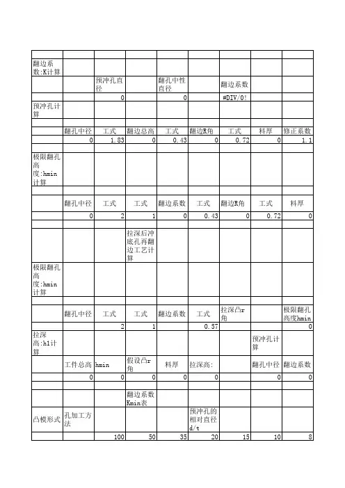 翻孔工艺计算