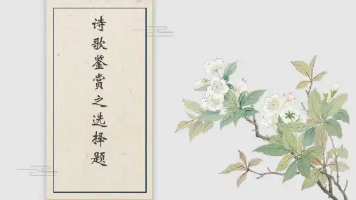 高中语文复习 诗歌鉴赏专题七:选择题