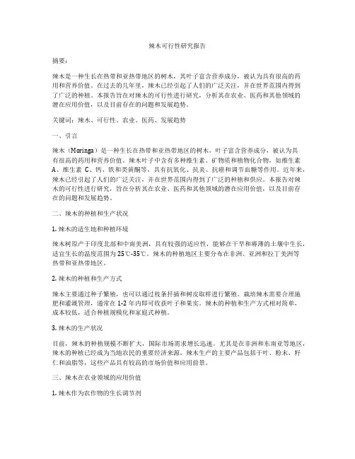 辣木可行性研究报告