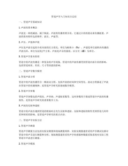 管道声学入门知识点总结