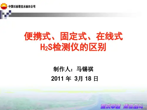 便携式、固定式、在线式H2S检测仪的区别2011.3.18