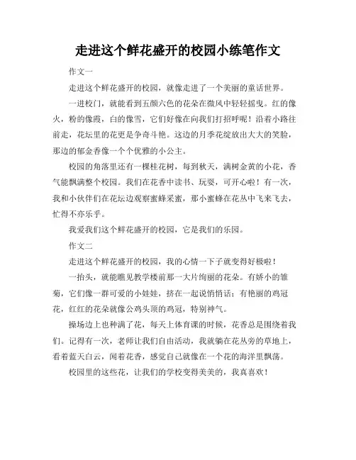 走进这个鲜花盛开的校园小练笔作文