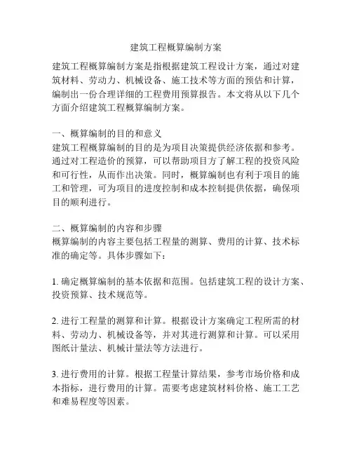 建筑工程概算编制方案