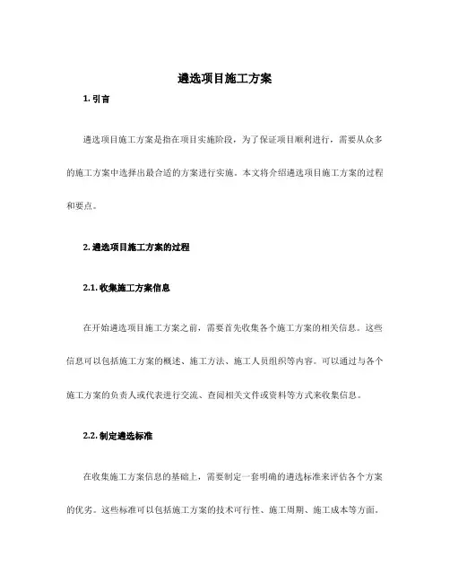 遴选项目施工方案