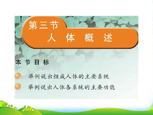 云南省祥云县禾甸中学七年级生物下册《83 人体概述》课件 苏教