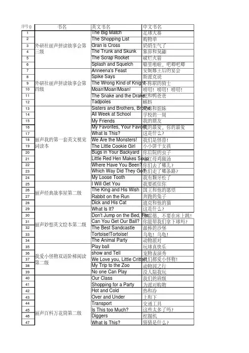 适合一二年级的英语绘本故事(一二年级)