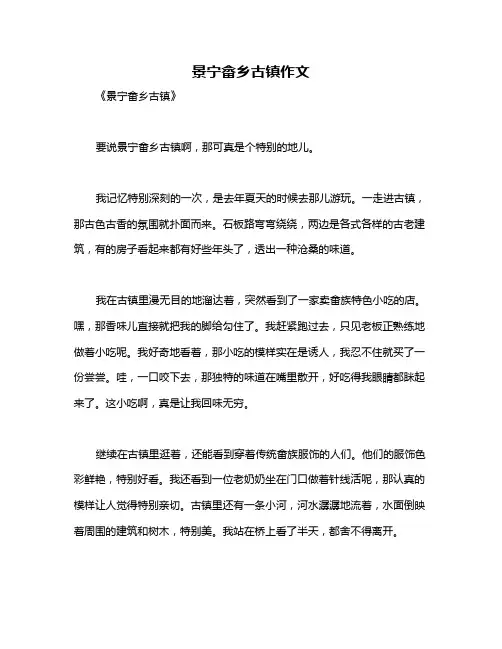 景宁畲乡古镇作文