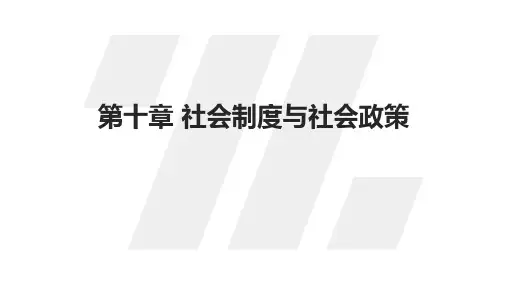 社会学概论新修精编本(第三版)课件第十章 社会制度与社会政策