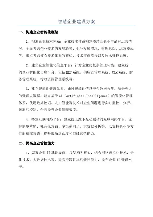 智慧企业建设方案