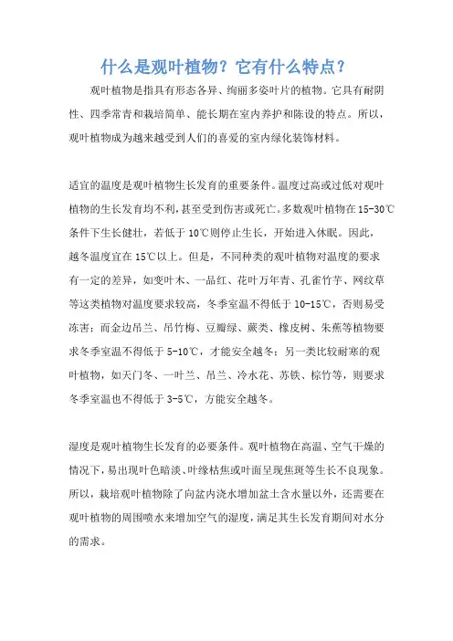 什么是观叶植物？它有什么特点？
