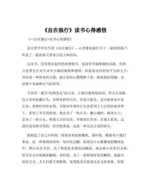 《自在独行》读书心得感悟