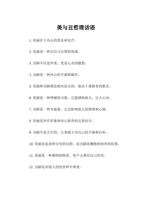 美与丑哲理话语