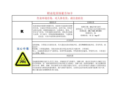 职业危害告知卡氨