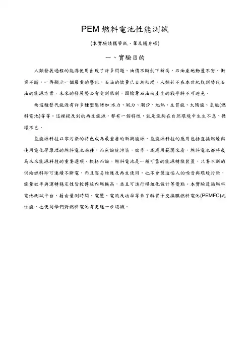 PEM燃料电池性能测试-中兴大学机械系