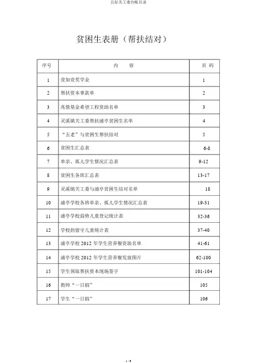 五好关工委台帐目录