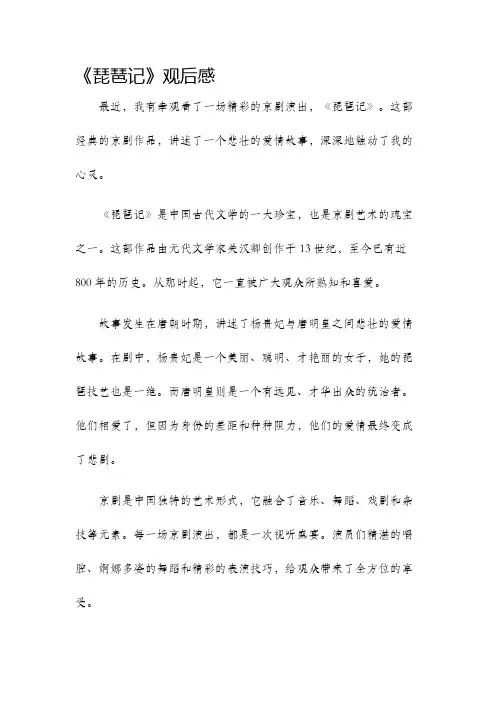 琵琶记观后感