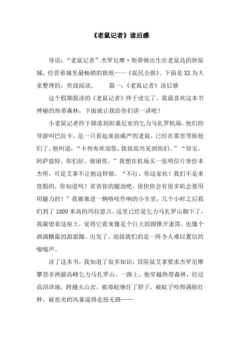 《老鼠记者》读后感