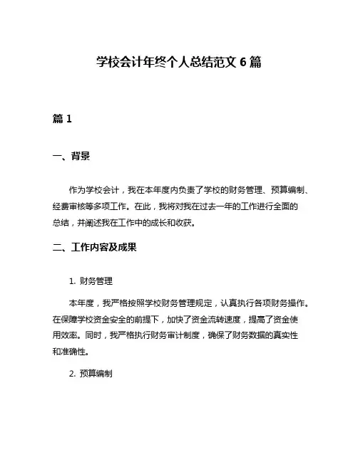 学校会计年终个人总结范文6篇