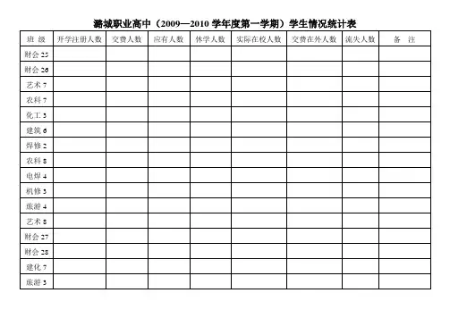 学生人数表(空)