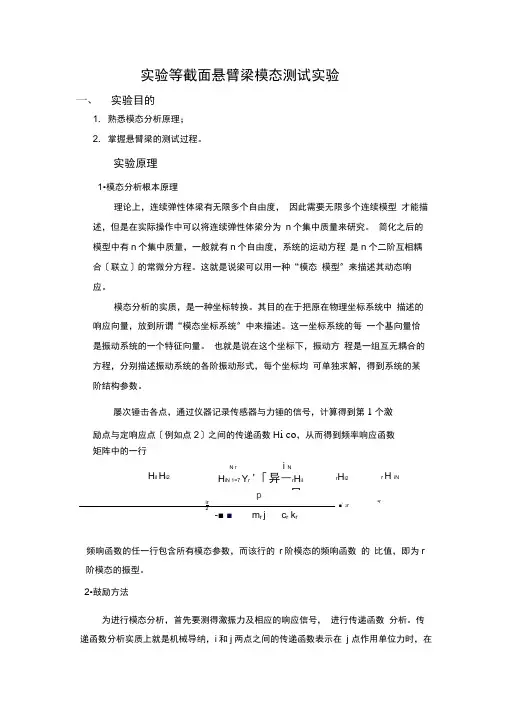 悬臂梁的振动模态实验报告