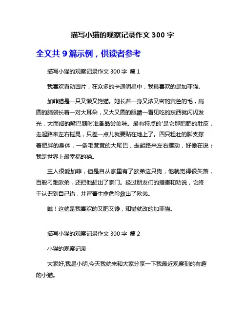 描写小猫的观察记录作文300字