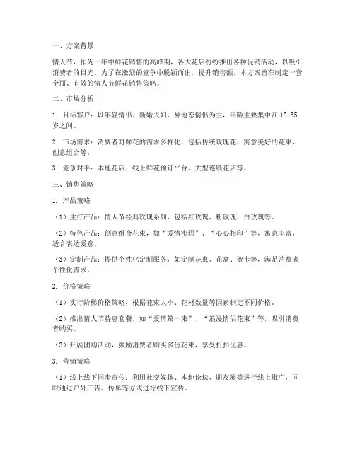 情人节鲜花销售方案