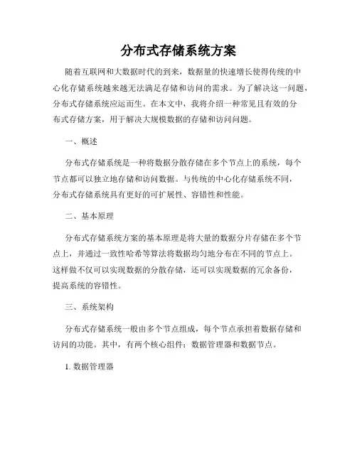 分布式存储系统方案