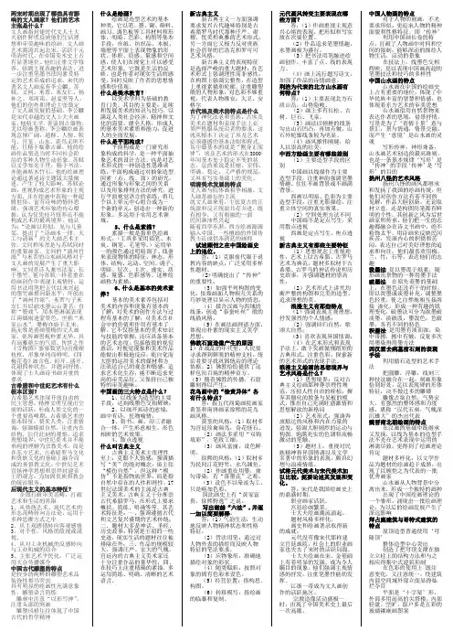 美术史简答题