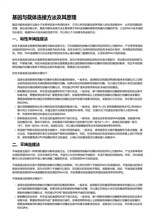 基因与载体连接方法