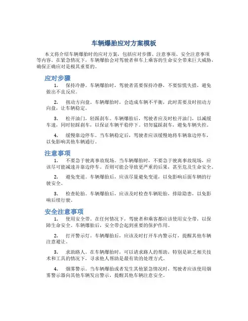 车辆爆胎应对方案模板