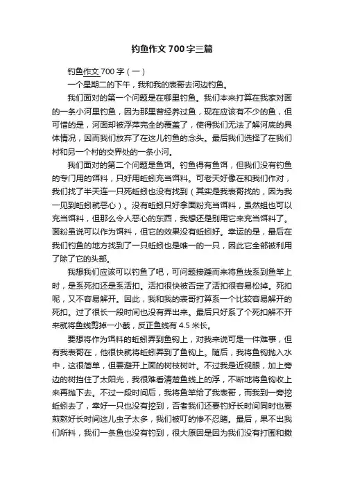 钓鱼作文700字三篇