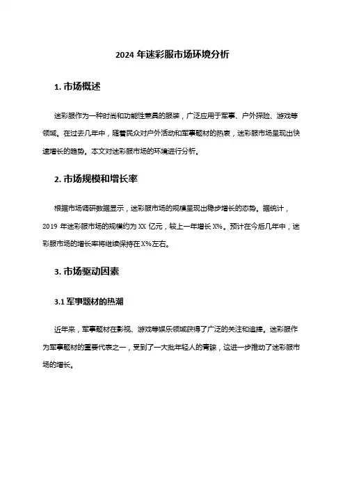 2024年迷彩服市场环境分析