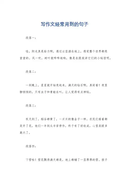 写作文经常用到的句子