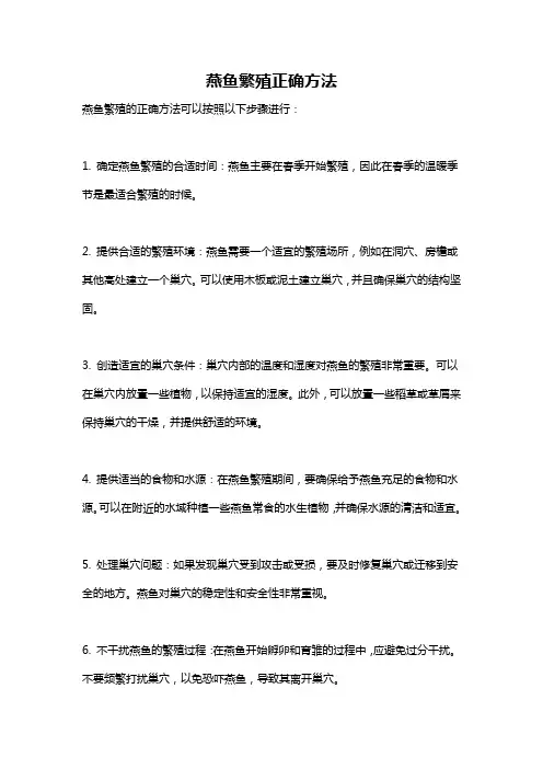 燕鱼繁殖正确方法