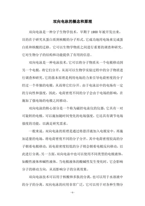 双向电泳的概念和原理