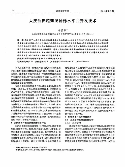 大庆油田超薄层阶梯水平井开发技术