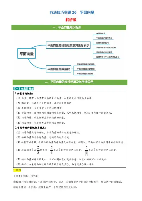方法技巧专题26 平面向量(解析版)
