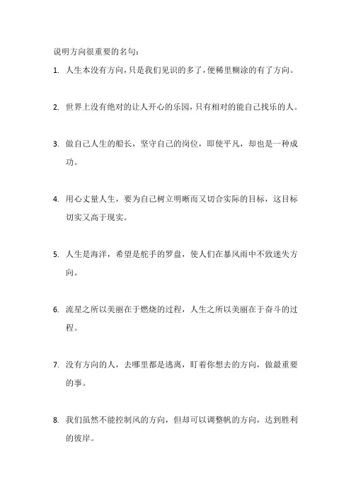 说明方向很重要的名句