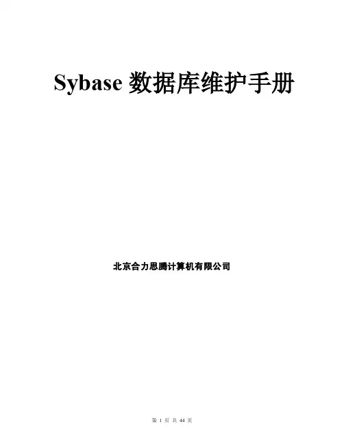 SBASYSE数据库维护手册