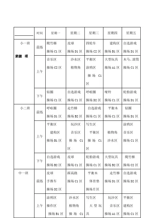 户外活动场地划分及安排