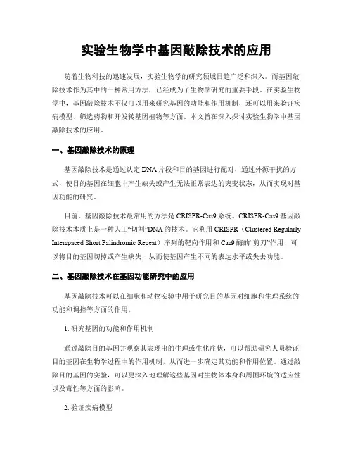 实验生物学中基因敲除技术的应用