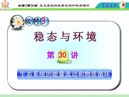高三一轮复习生物课件人教必修3第30讲_生态系统的能量流动和物质循环