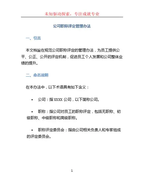 公司职称评定管理办法 (2)