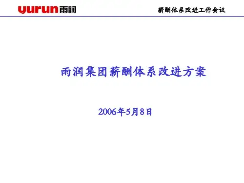 内部资料——雨润集团薪酬体系改进方案