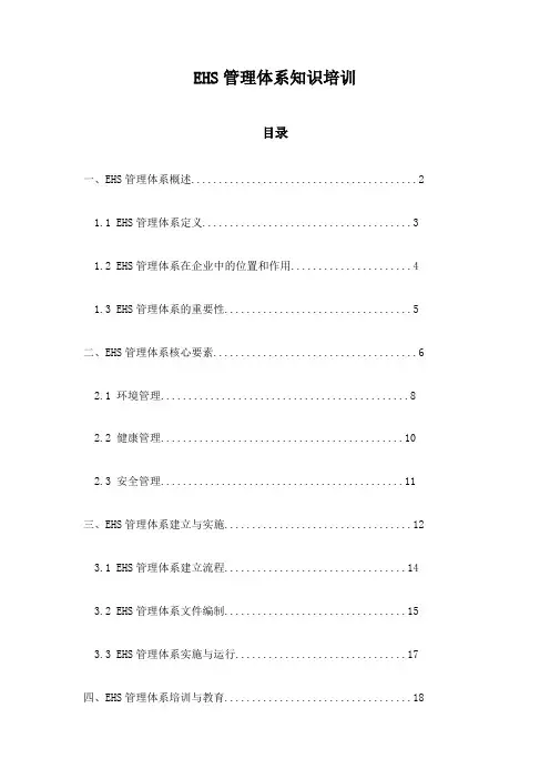 EHS管理体系知识培训